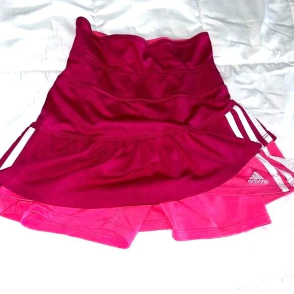 Adidas Girls Skort Size 6 Pink Athletic Tennis Polyester Blend - Picture 2 of 6